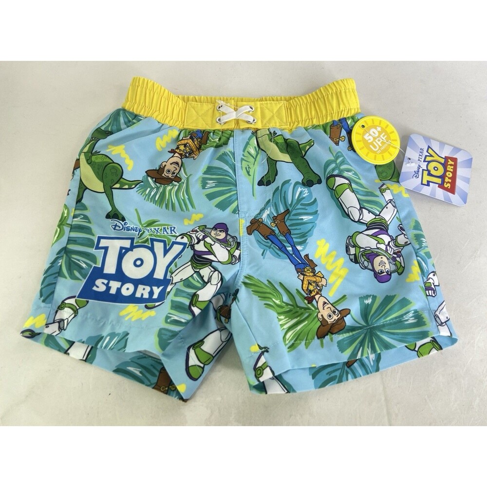 Disney Toy Story Hawaiian Swim Trunks Shorts Lined Swimwear Bottoms Boys Size 3T